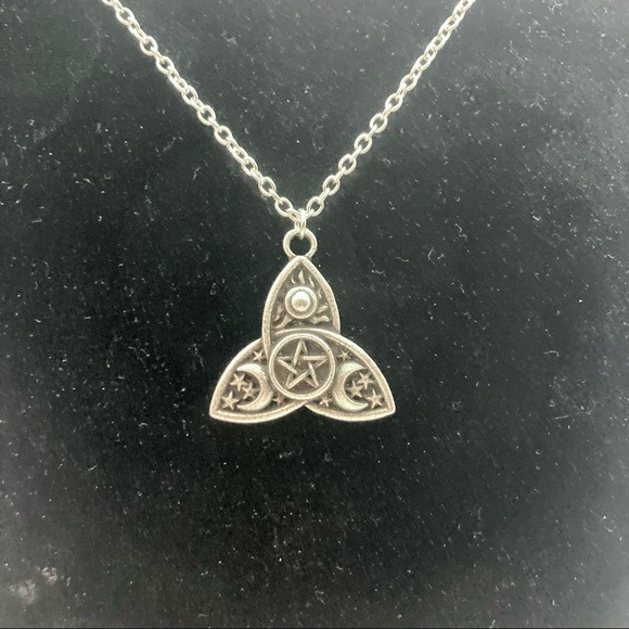 AVAILABLE IN ANOTHER LISTING Triquetra Sun Moon Stars Pentacle Necklace - Picture 3 of 9